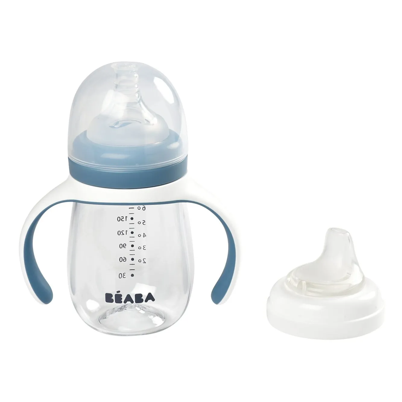 Couverts, Vaisselle Et Bavoirs*BÉABA Biberon D'Apprentissage 2 En 1 210 Ml Windy Blue