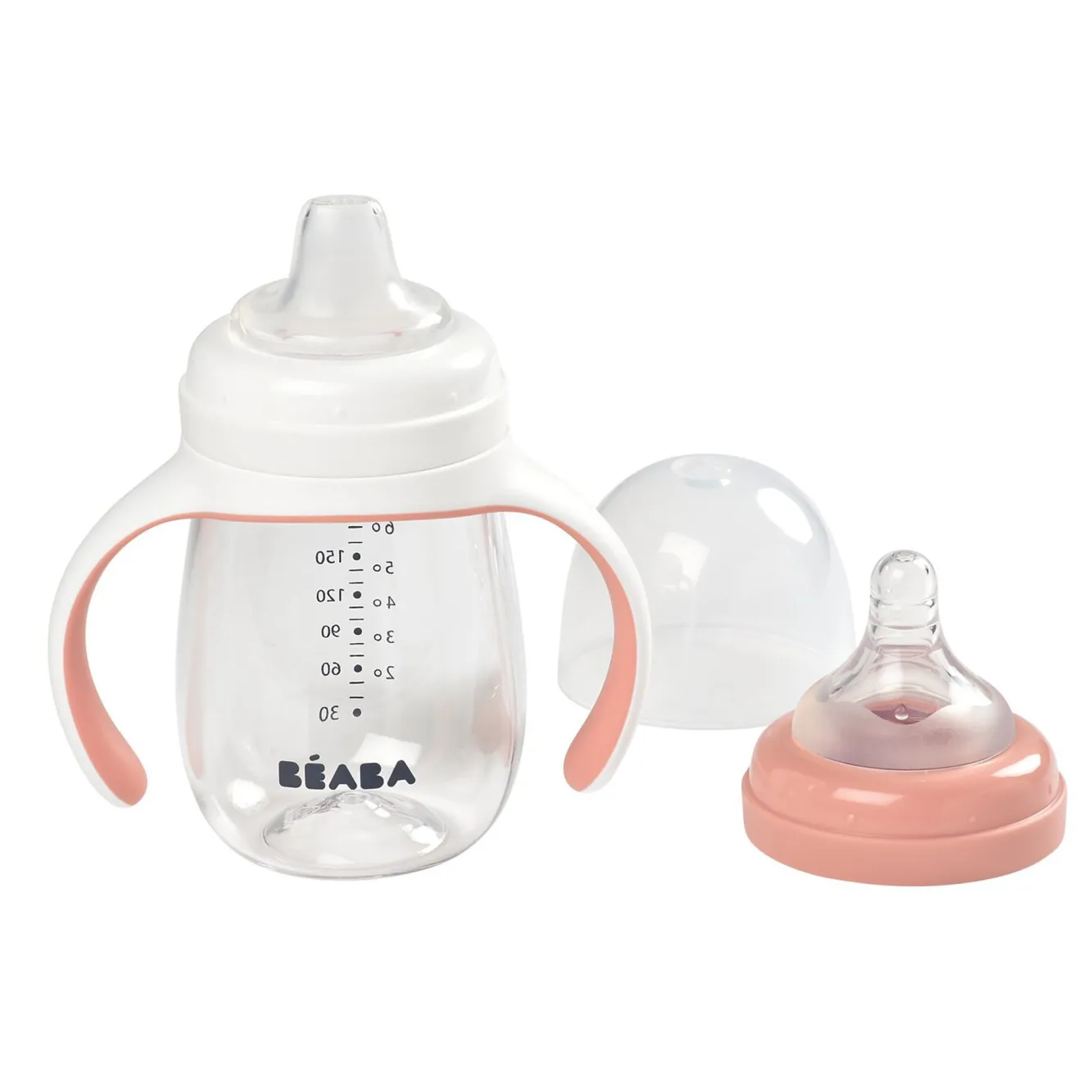 Couverts, Vaisselle Et Bavoirs*BÉABA Biberon D'Apprentissage 2 En 1 210 Ml Old Pink