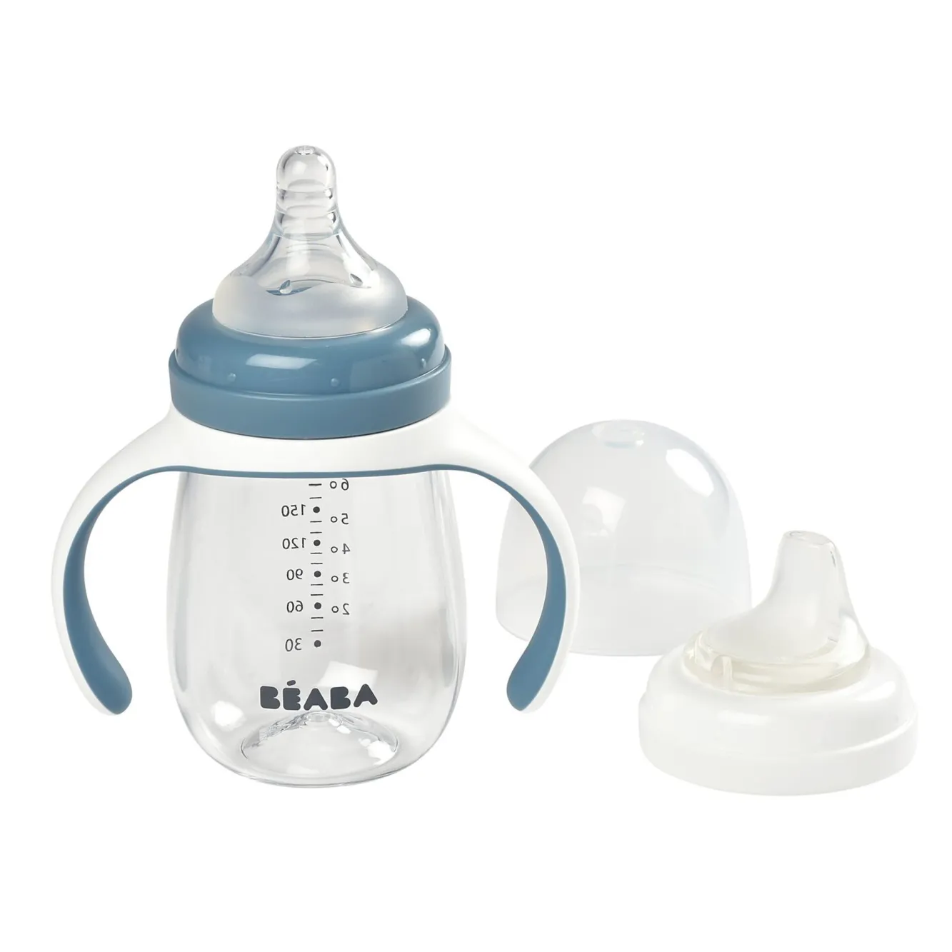 Couverts, Vaisselle Et Bavoirs*BÉABA Biberon D'Apprentissage 2 En 1 210 Ml Windy Blue