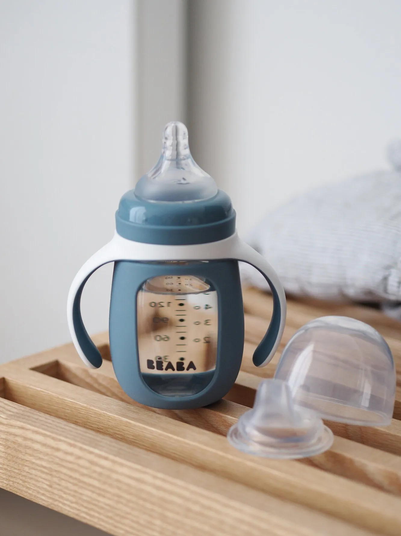 Couverts, Vaisselle Et Bavoirs*BÉABA Biberon Verre D'Apprentissage 210 Ml Windy Blue
