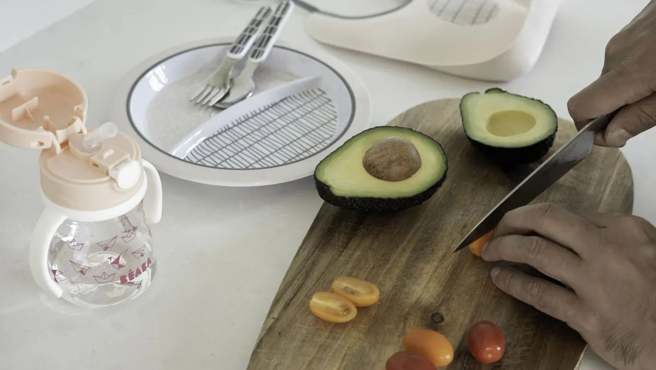 Couverts, Vaisselle Et Bavoirs*BÉABA Coffret Cadeau Repas Pink Grid