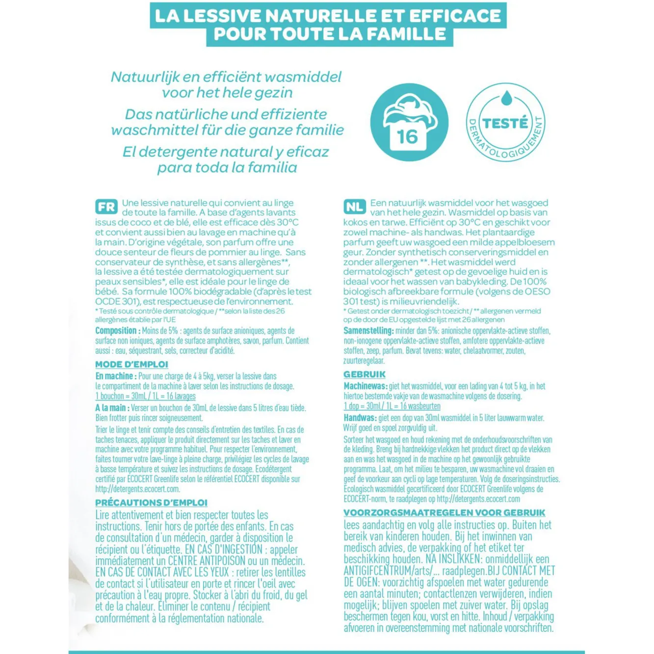Soins Et Toilette Bébé*BÉABA Lessive Fleurs De Pommier - 1L