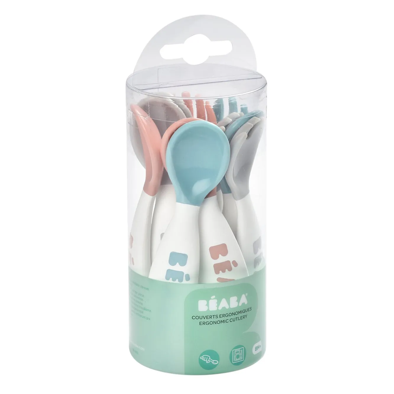 Couverts, Vaisselle Et Bavoirs*BÉABA Lot 10 Couverts Ergonomiques 2Eme Age Blue/Pink