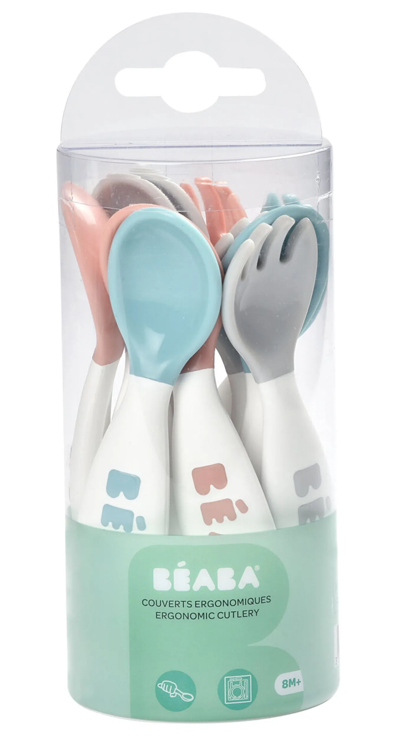 Couverts, Vaisselle Et Bavoirs*BÉABA Lot 10 Couverts Ergonomiques 2Eme Age Blue/Pink