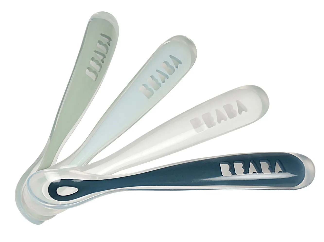Couverts, Vaisselle Et Bavoirs*BÉABA Lot De 4 Cuilleres 1Er Age Silicone Storm