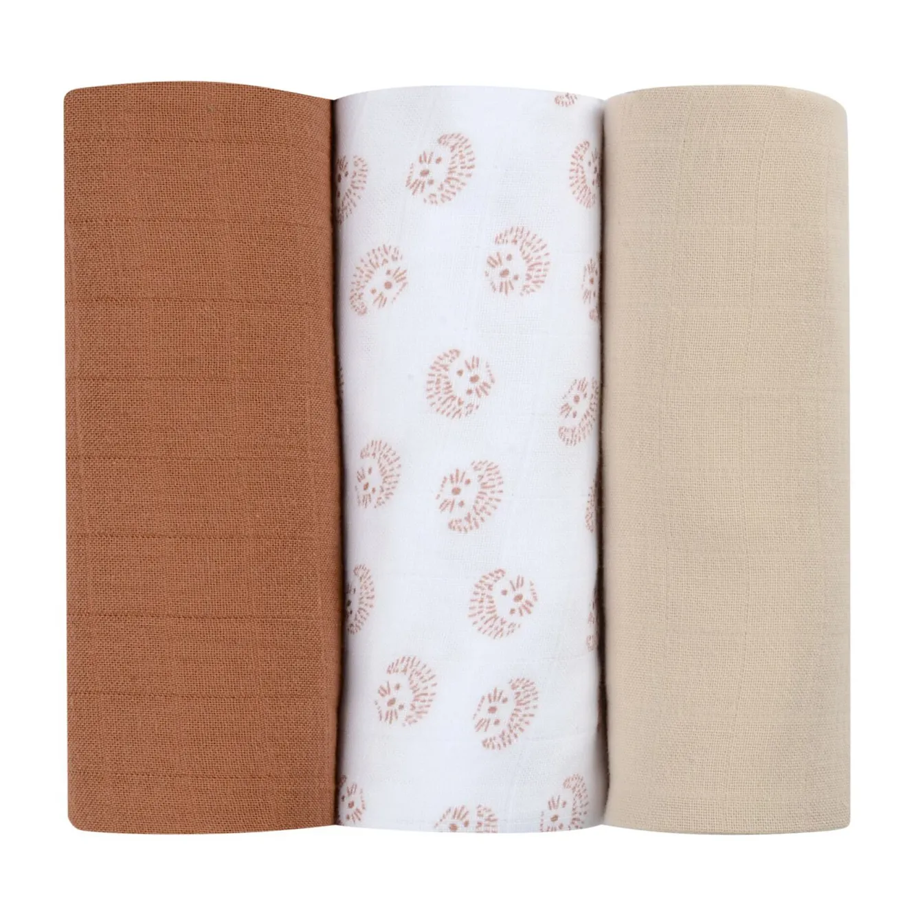 Accessoires De Toilette*BÉABA Lot De 3 Langes En Coton Hedgehog