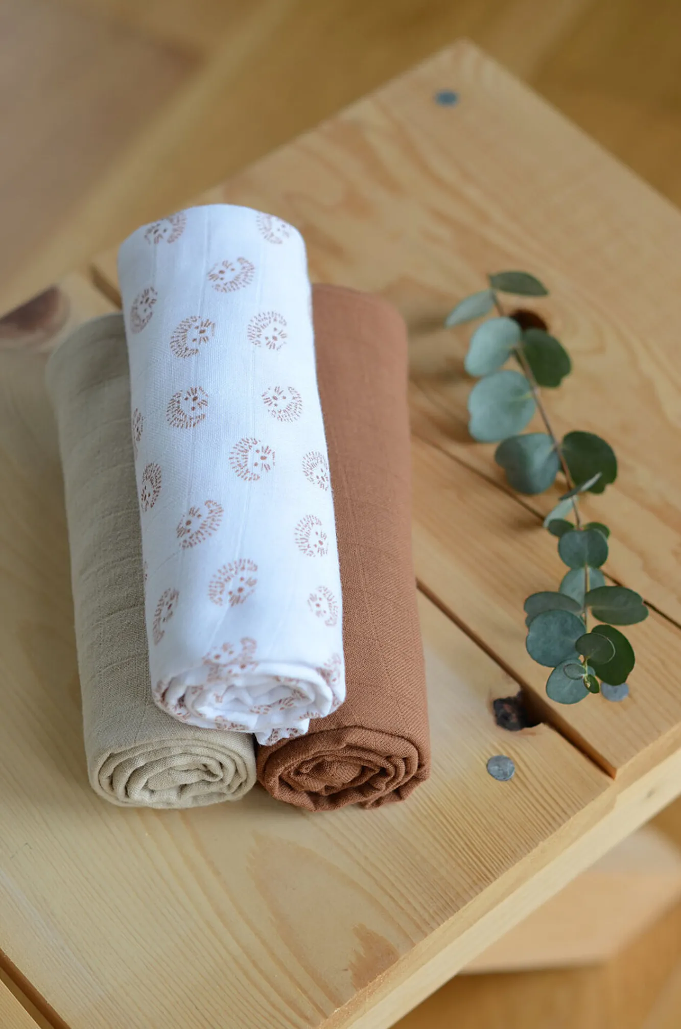 Accessoires De Toilette*BÉABA Lot De 3 Langes En Coton Hedgehog