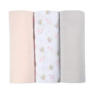 Accessoires De Toilette*BÉABA Lot De 3 Langes En Coton Swans