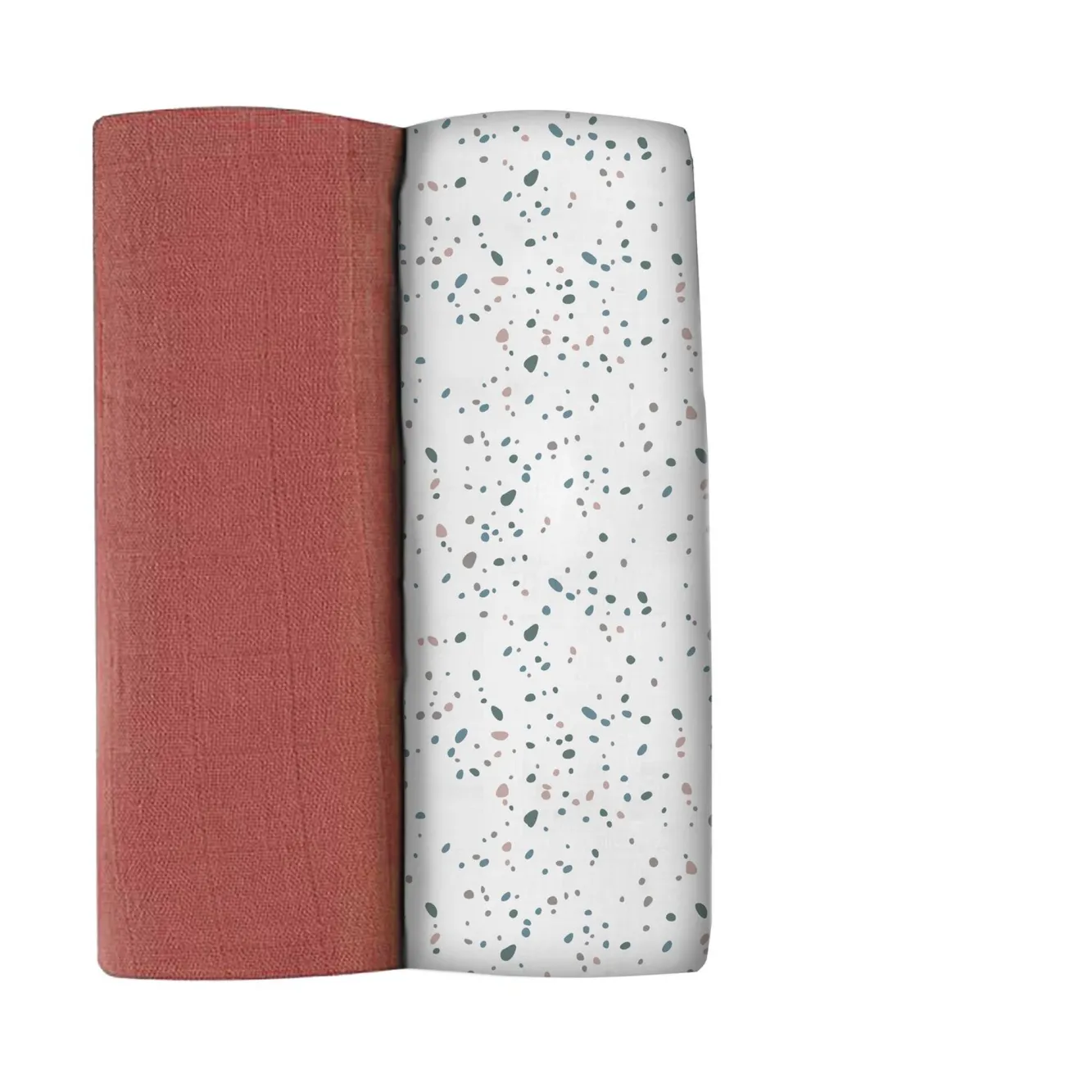 Emmaillotage*BÉABA Lot De 2 Langes Xxl En Coton Hot Sauce/Terrazzo