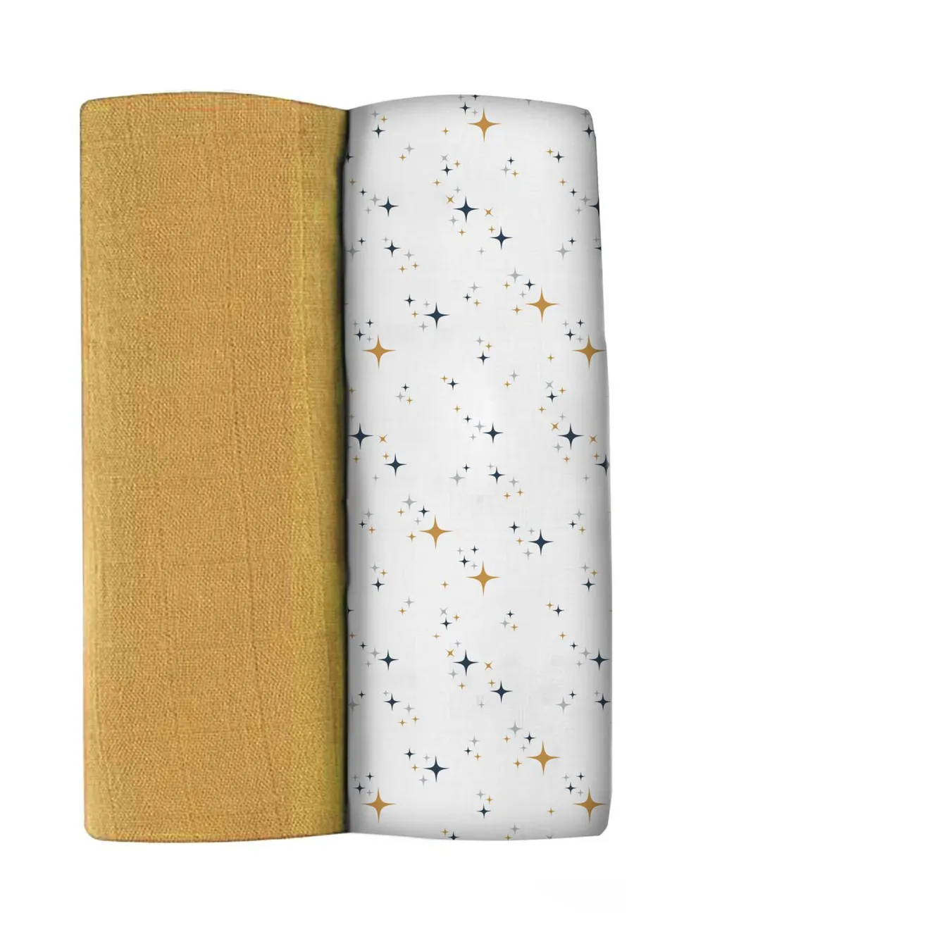 Emmaillotage*BÉABA Lot De 2 Langes Xxl En Coton Honey Yellow/Starry Night