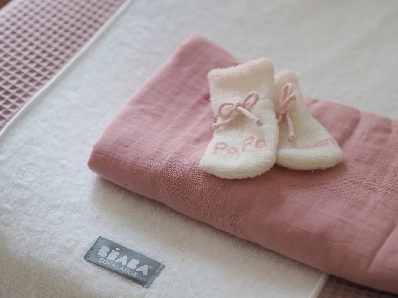 Emmaillotage*BÉABA Lot De 2 Langes Xxl En Coton Bridal Pink/Flowery Countryside