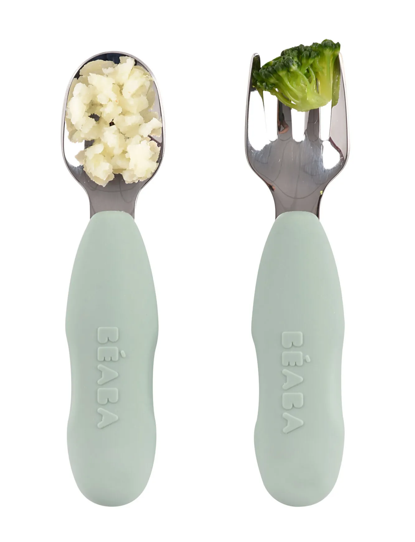 Couverts, Vaisselle Et Bavoirs*BÉABA Lot De 2 Pre-Couverts Inox Sage Green