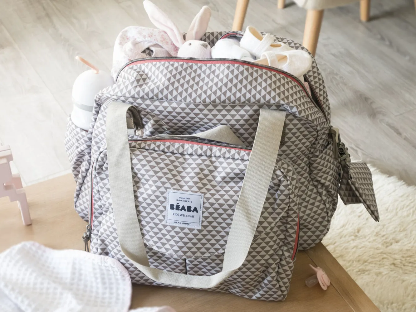 Sacs À Langer*BÉABA Sac A Langer Geneve Ii Play Print Grey/Coral