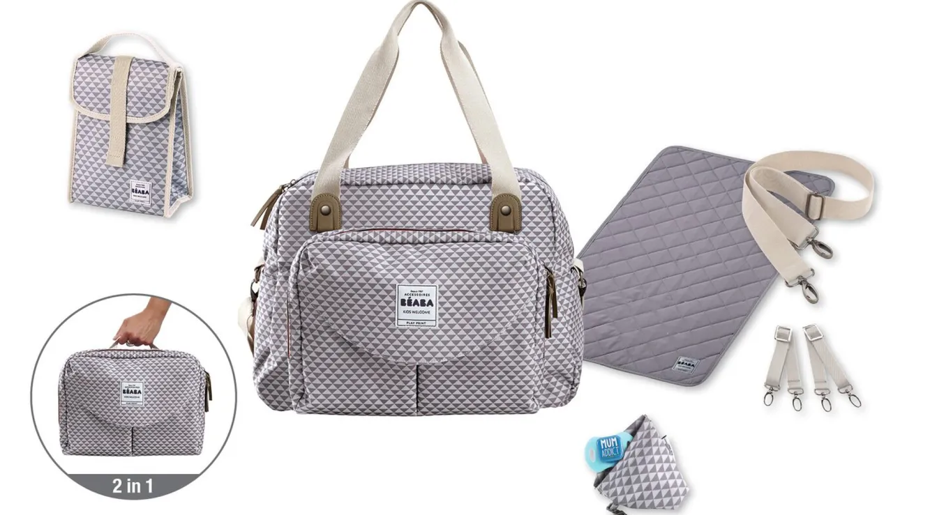 Sacs À Langer*BÉABA Sac A Langer Geneve Ii Play Print Grey/Coral