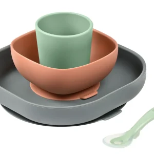 Couverts, Vaisselle Et Bavoirs*BÉABA Set Vaisselle Silicone 4 Pieces Mineral